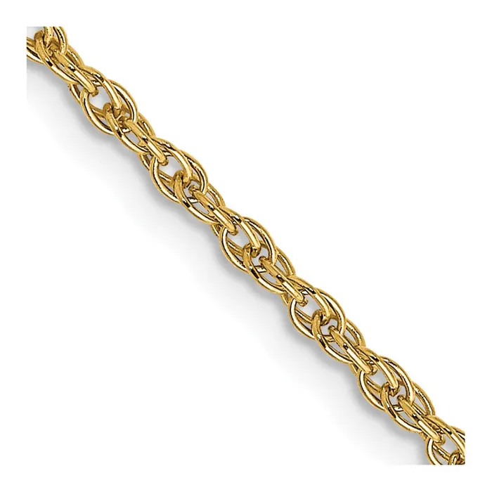 14K Yellow Gold 18 inch Carded 155mm Cable Rope with Spring Ring Clasp Chain Necklace QGold Necklaces