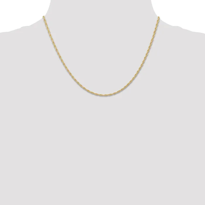 14K Yellow Gold 18 inch Carded 155mm Cable Rope with Spring Ring Clasp Chain Necklace QGold Necklaces 14K Yellow Gold 18 inch Carded 155mm Cable Rope with Spring Ring Clasp Chain Necklace QGold Necklaces