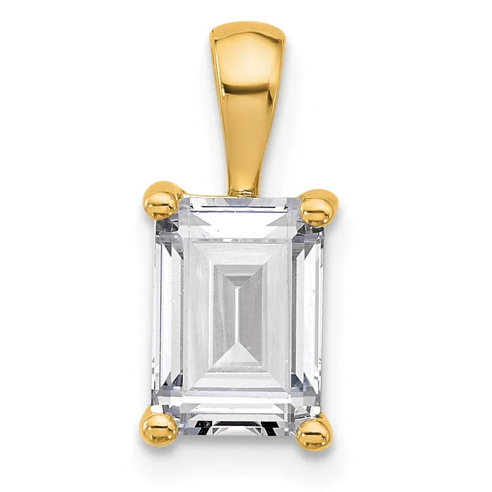 14k Yellow Gold 2 Ct Lab Grown Diamond VSSI G Emerald Four Prong Pendant Goldia Necklaces 14k Yellow Gold 2 Ct Lab Grown Diamond VSSI G Emerald Four Prong Pendant Goldia Necklaces