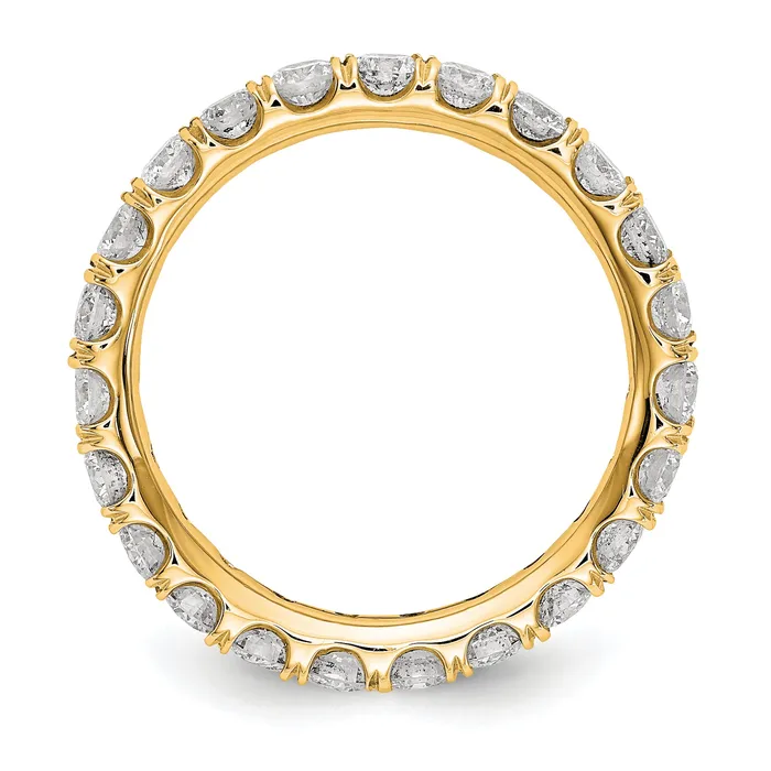 14k Yellow Gold 2 Ct Lab Grown Diamond VSSI G Shared Prong Eternity Band Ring Goldia Rings