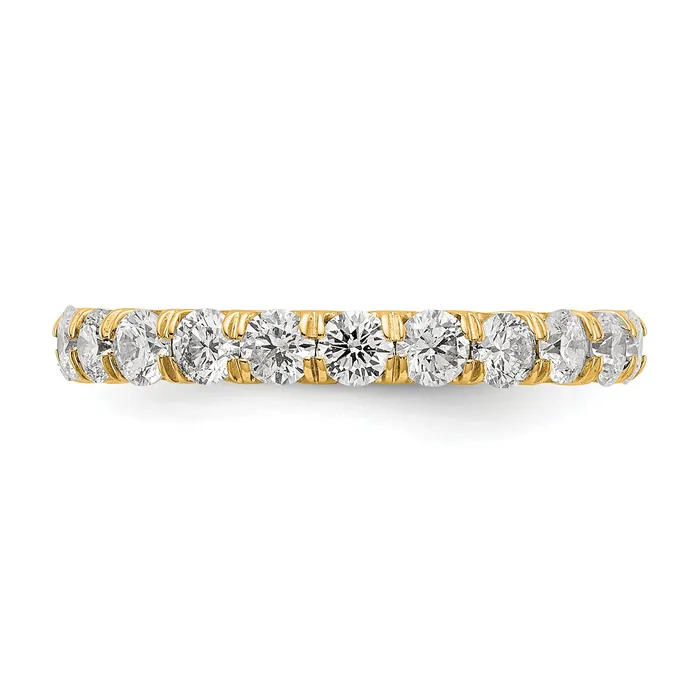 14k Yellow Gold 2 Ct Lab Grown Diamond VSSI G Shared Prong Eternity Band Ring Goldia Rings