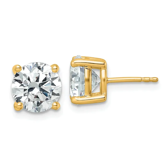 14k Yellow Gold 5 ctw Certified Lab Grown Diamond VSSI G Round 4 Prong Heavy Wt Stud Earrings Goldia Earrings 14k Yellow Gold 5 ctw Certified Lab Grown Diamond VSSI G Round 4 Prong Heavy Wt Stud Earrings Goldia Earrings