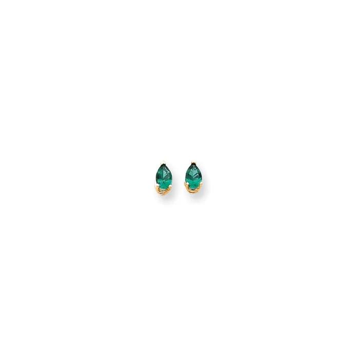 14k Yellow Gold 6x4mm Pear Mount St Helens Earrings Goldia Earrings