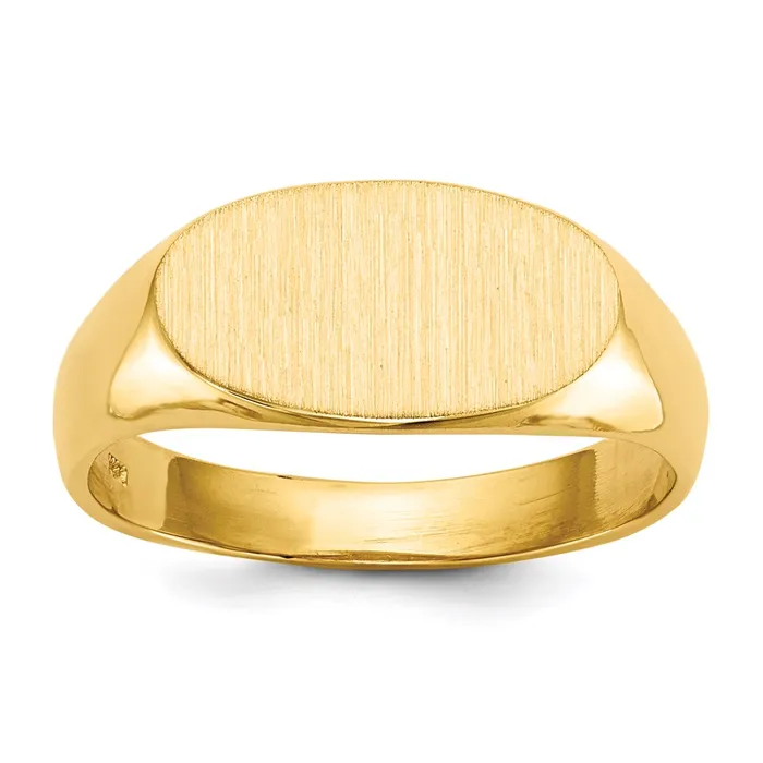 14K Yellow Gold 70x135mm Open Back Signet Ring Goldia Rings