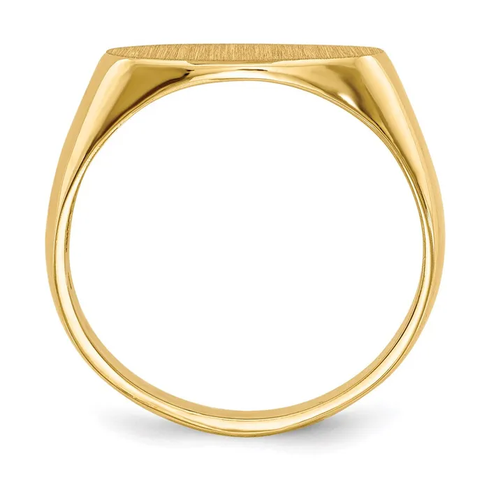 14K Yellow Gold 70x135mm Open Back Signet Ring Goldia Rings