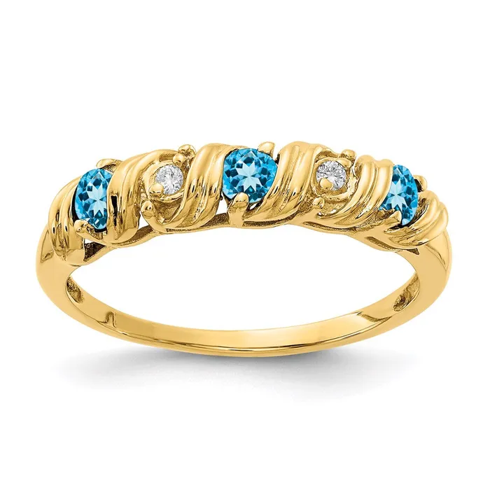 14K Yellow Gold AA Real Diamond ring Goldia Rings