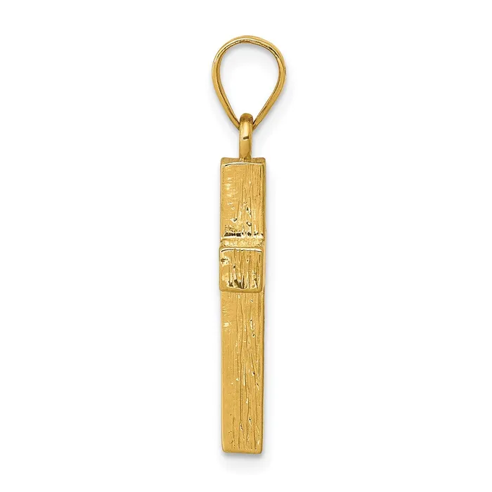 14k Yellow Gold Epoxy Latin Cross Pendant Goldia Necklaces