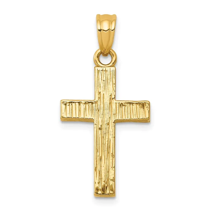 14k Yellow Gold Epoxy Latin Cross Pendant Goldia Necklaces