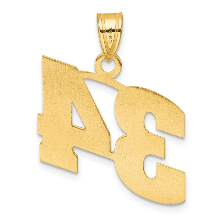 14k Yellow Gold Polished Block Number 34 Pendant Goldia PreStyled Sets