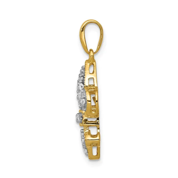14K Yellow Gold Real Diamond Fleur De Lis Pendant Goldia PreStyled Sets