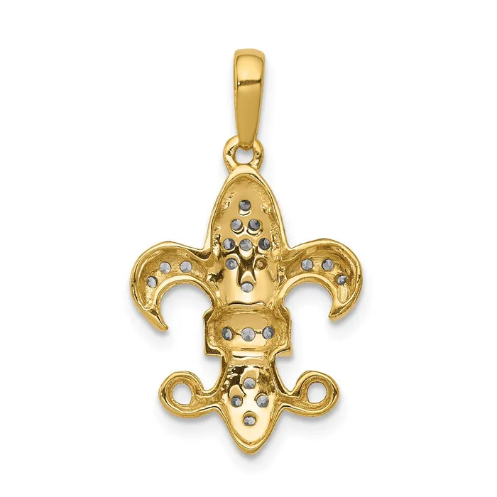 14K Yellow Gold Real Diamond Fleur De Lis Pendant Goldia PreStyled Sets