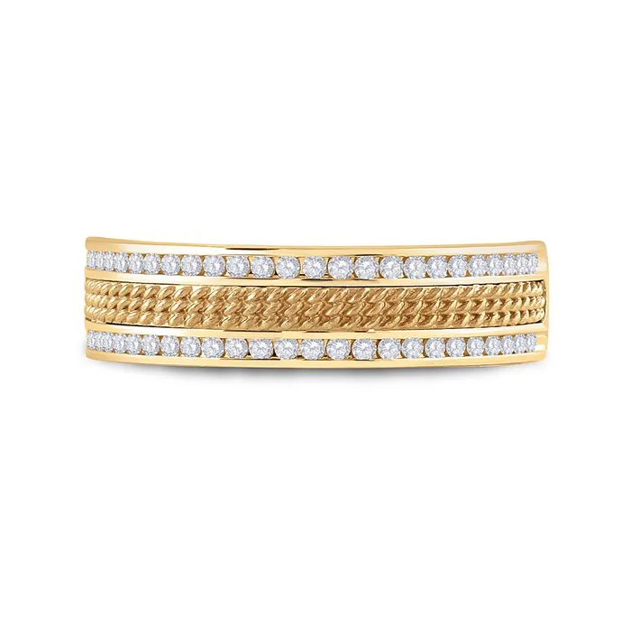 14k Yellow Gold Round Diamond Wedding Textured Band Ring 13 Cttw gndatlanta Rings 14k Yellow Gold Round Diamond Wedding Textured Band Ring 13 Cttw gndatlanta Rings