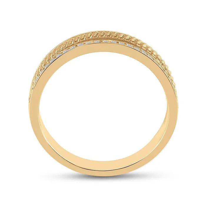 14k Yellow Gold Round Diamond Wedding Textured Band Ring 13 Cttw gndatlanta Rings