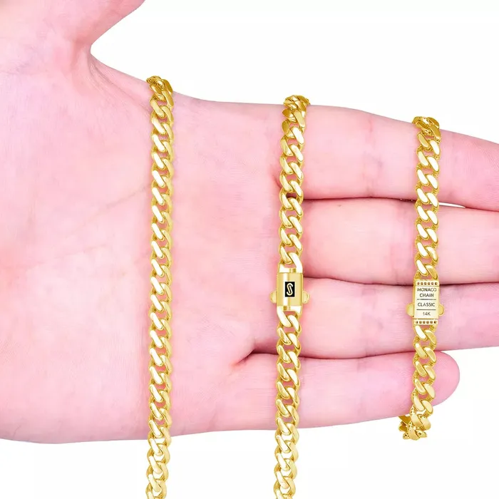 14k Yellow Gold Royal Monaco Miami Cuban Link 6mm Chain Pendant Necklace 22 Goldiacom Necklaces