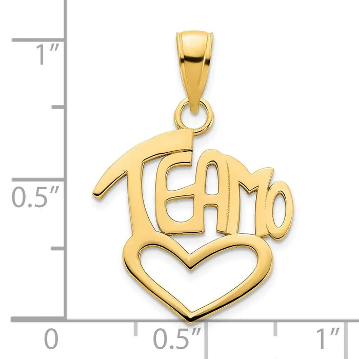 14k Yellow Gold Teamo Heart Pendant Goldia Necklaces