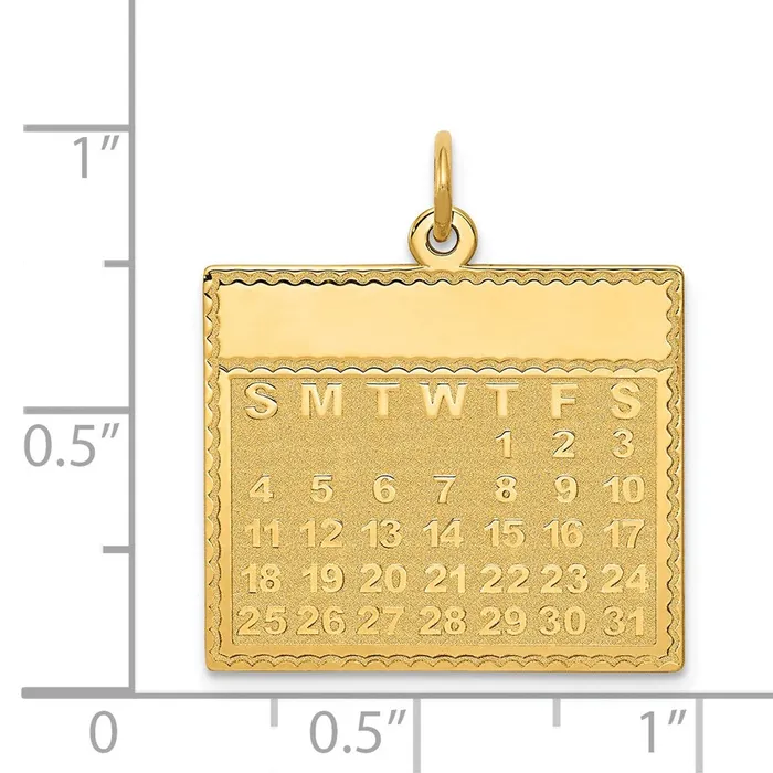 14k Yellow Gold Thursday the First Day Calendar Pendant Goldia Necklaces