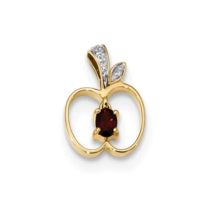 14K Yellow Gold w Mozambique Garnet u0026 Real Diamond Apple Pendant Goldia PreStyled Sets 14K Yellow Gold w Mozambique Garnet u0026 Real Diamond Apple Pendant Goldia PreStyled Sets