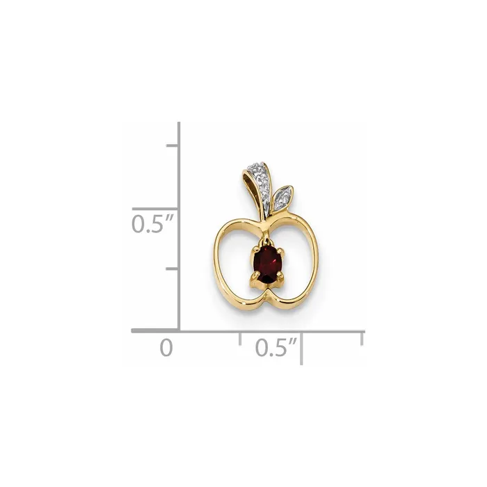 14K Yellow Gold w Mozambique Garnet u0026 Real Diamond Apple Pendant Goldia PreStyled Sets