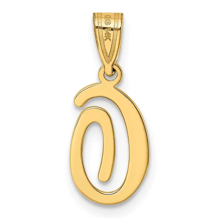 14k Yellow GoldY Script Letter O Initial Pendant Goldia Necklaces