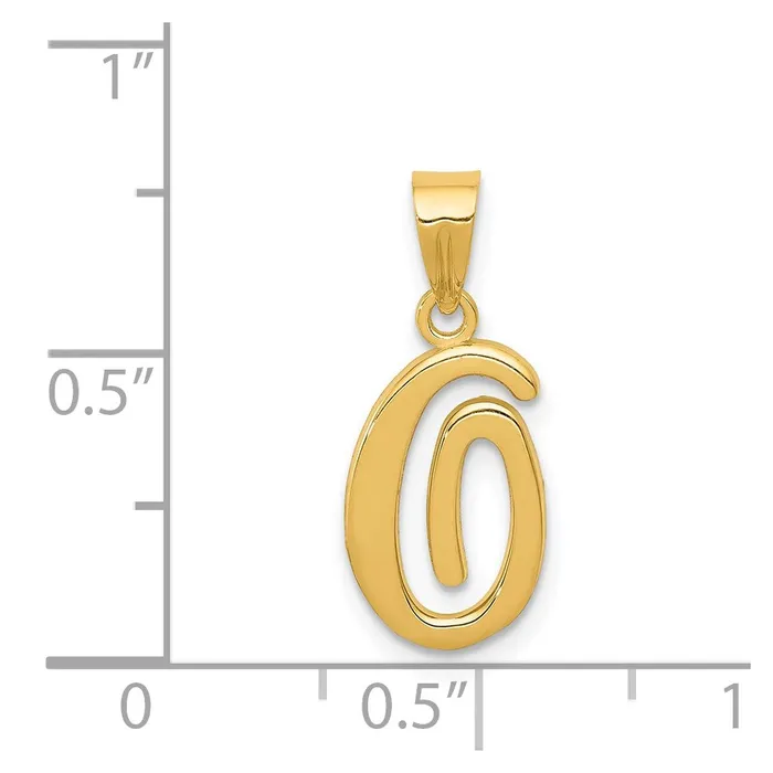 14k Yellow GoldY Script Letter O Initial Pendant Goldia Necklaces