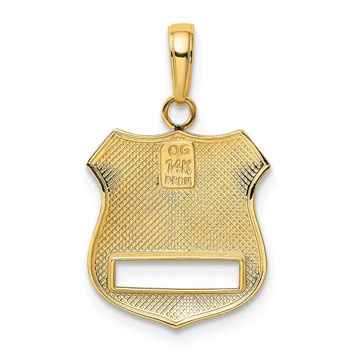 14k Yellow Rhodium Gold wRhodium Police Badge Pendant Goldia PreStyled Sets