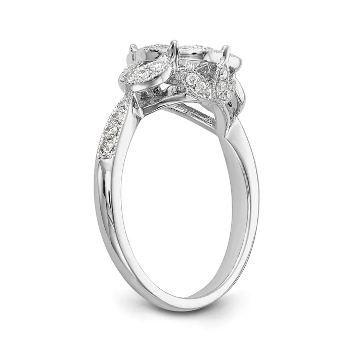 14KW Peg Set Simulated Diamond Round Halo Engagement Ring Goldiacom Rings