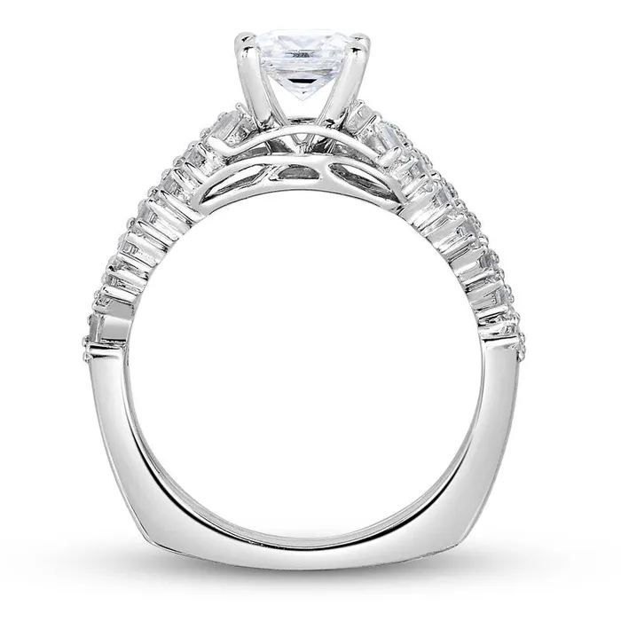 25 CT TW PrincessCut Natural Diamond Chevron Bridal Engagement Ring Set in Solid 14K White Gold Goldia Rings 25 CT TW PrincessCut Natural Diamond Chevron Bridal Engagement Ring Set in Solid 14K White Gold Goldia Rings