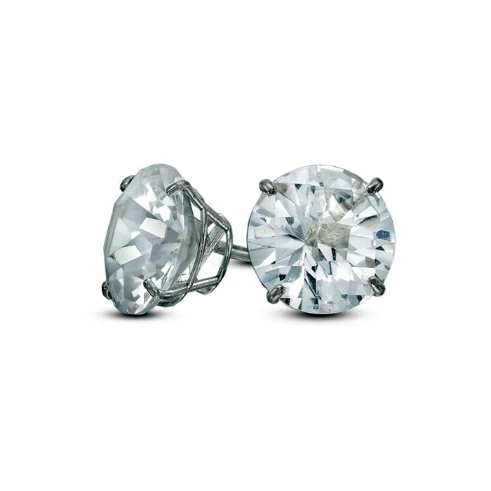 80mm LabCreated White Sapphire Stud Earrings in 10K White Gold Goldia Earrings 80mm LabCreated White Sapphire Stud Earrings in 10K White Gold Goldia Earrings