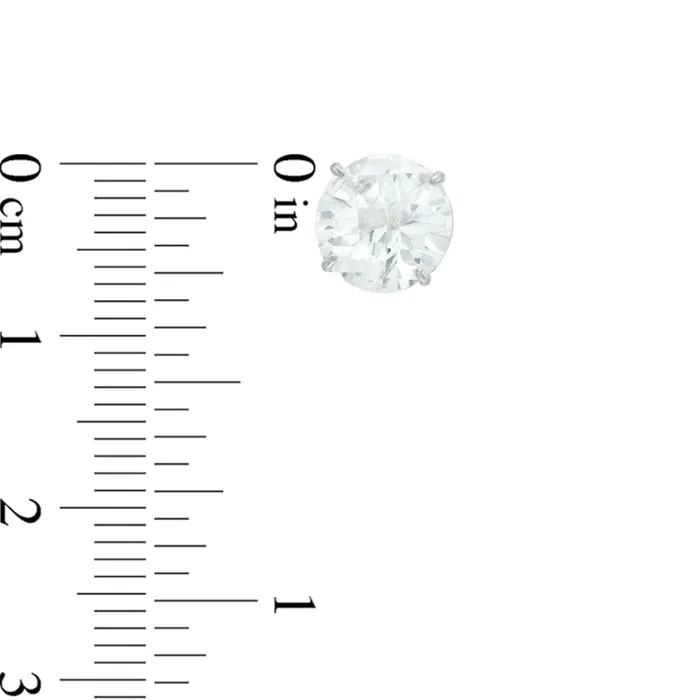 80mm LabCreated White Sapphire Stud Earrings in 10K White Gold Goldia Earrings 80mm LabCreated White Sapphire Stud Earrings in 10K White Gold Goldia Earrings