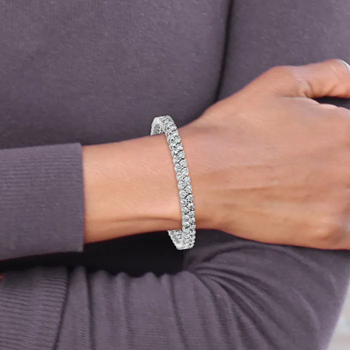 Bracelets Goldia 14k White Gold 10 12 Ct Lab Grown Diamond VSSI G 7 inch Fancy Tennis Bracelet