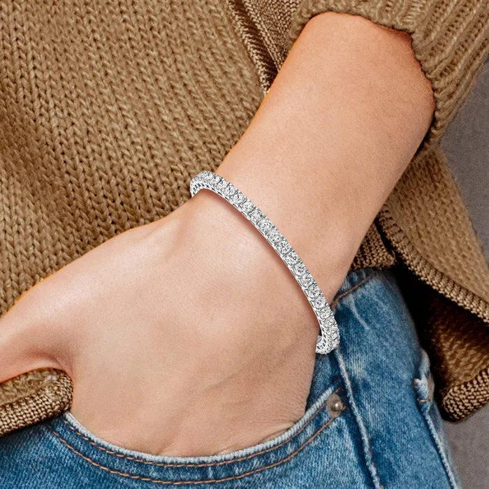 Bracelets Goldia 14k White Gold 4 58 Ct Lab Grown Diamond VSSI G Round Tennis Bracelet