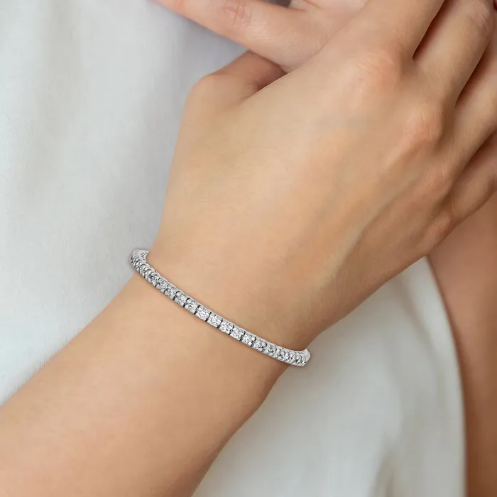 Bracelets Goldia 14k White Gold 4 58 Ct Lab Grown Diamond VSSI G Round Tennis Bracelet