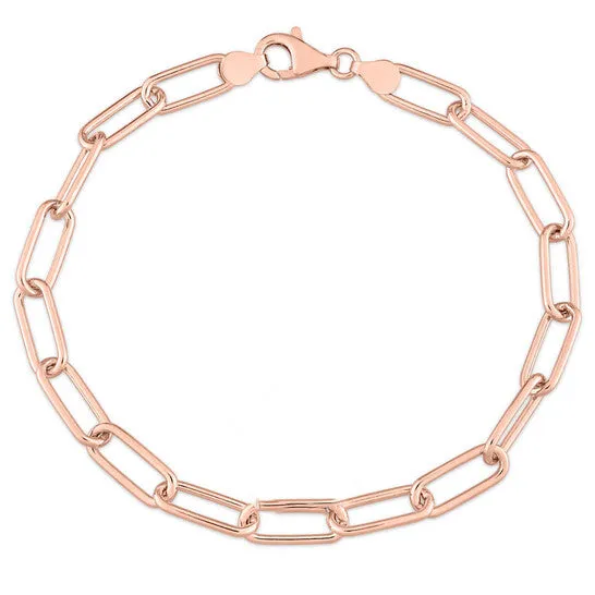 Bracelets JMS always Original AMOUR 6mm Paperclip Chain Bracelet In Rose Plated Sterling Silver 9 In Bracelets JMS always Original AMOUR 6mm Paperclip Chain Bracelet In Rose Plated Sterling Silver 9 In