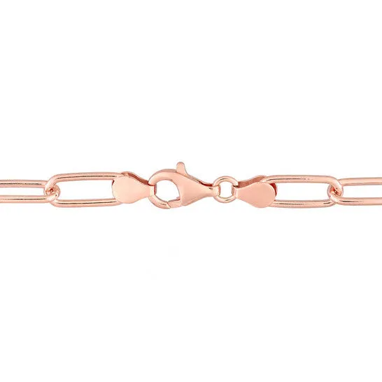Bracelets JMS always Original AMOUR 6mm Paperclip Chain Bracelet In Rose Plated Sterling Silver 9 In Bracelets JMS always Original AMOUR 6mm Paperclip Chain Bracelet In Rose Plated Sterling Silver 9 In