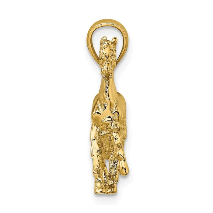 Charm Necklaces 14k Yellow Gold 3D Horse Charm Goldia