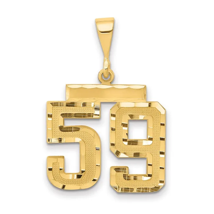 Charm Necklaces 14k Yellow Gold Medium Diamondcut Number 59 Charm Goldia Charm Necklaces 14k Yellow Gold Medium Diamondcut Number 59 Charm Goldia