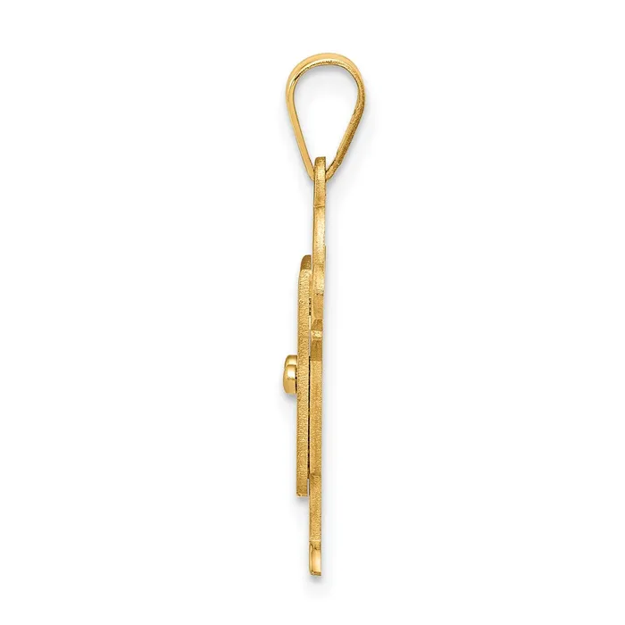 Charm Necklaces 14k Yellow Gold Solid Satin Engravable Boy wOveralls Charm Goldia