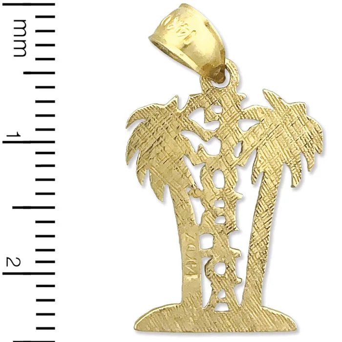 Charm Necklaces Goldia 14K Gold Florida with Palm Trees Charm