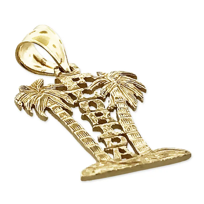Charm Necklaces Goldia 14K Gold Florida with Palm Trees Charm