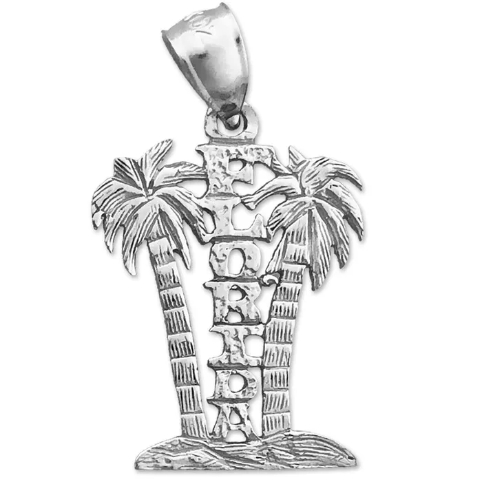 Charm Necklaces Goldia 14K Gold Florida with Palm Trees Charm