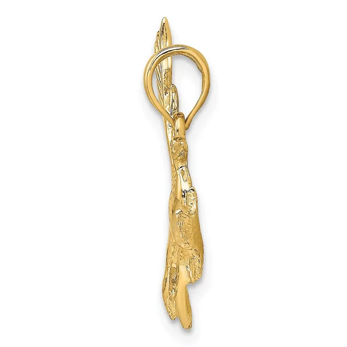 Charm Necklaces Goldia 14k Yellow Gold Flying Heron Bird Charm