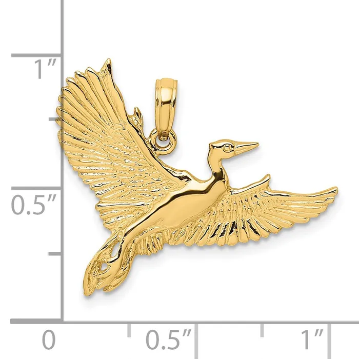 Charm Necklaces Goldia 14k Yellow Gold Flying Heron Bird Charm