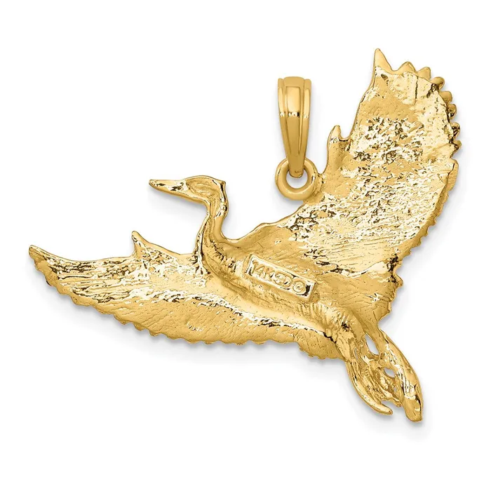 Charm Necklaces Goldia 14k Yellow Gold Flying Heron Bird Charm