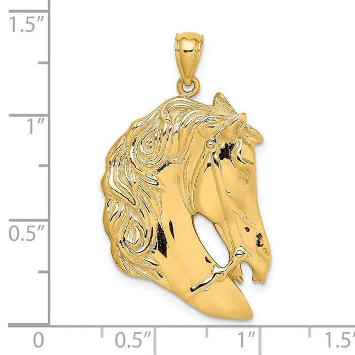Charm Necklaces Goldia 14k Yellow Gold Horse Head wLong Mane Charm