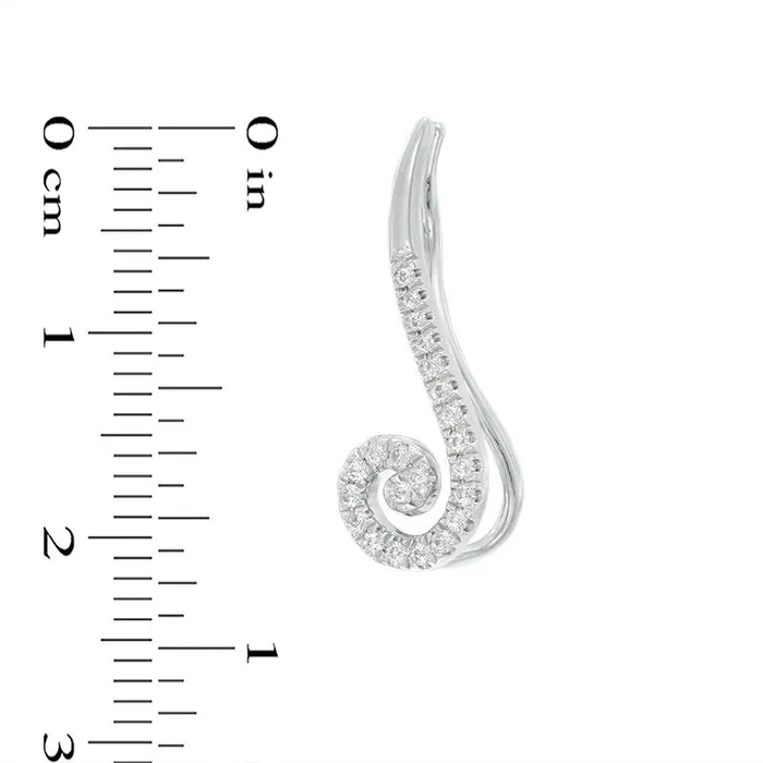 Earrings 025 CT TW Diamond Scroll Crawler Earrings in 10K White Gold Goldia Earrings 025 CT TW Diamond Scroll Crawler Earrings in 10K White Gold Goldia