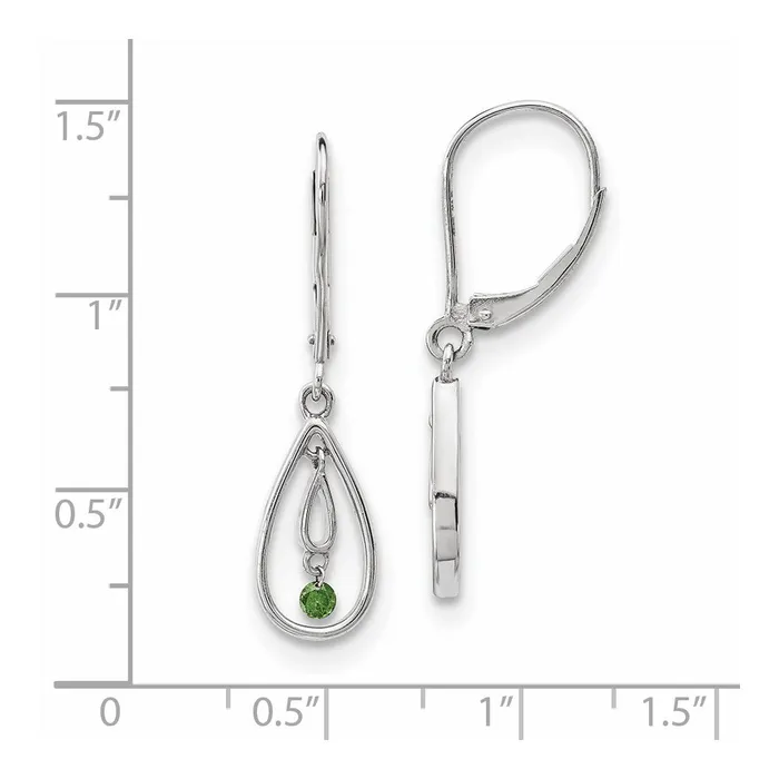 Earrings 14k White Gold Green Real Diamond Earrings Goldia