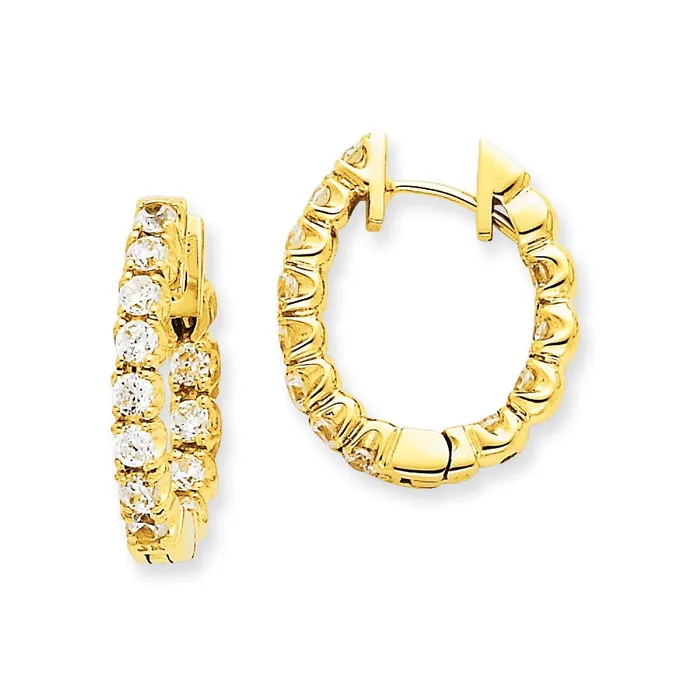 Earrings 14k Yellow Gold AAA Real Diamond Hinged Hoop Earrings Goldia Earrings 14k Yellow Gold AAA Real Diamond Hinged Hoop Earrings Goldia