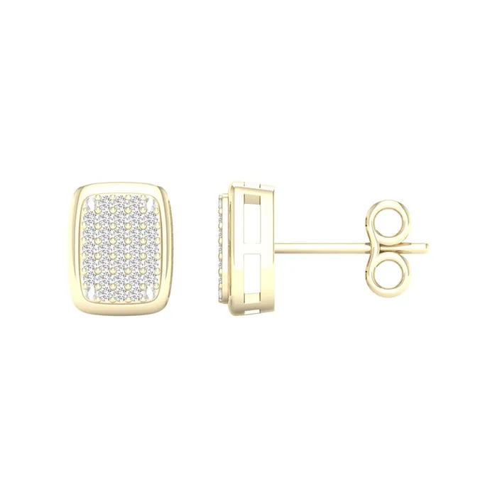 Earrings gndatlanta 10k Yellow Gold Round Diamond Rectangle Fashion Earrings 16 Cttw Earrings gndatlanta 10k Yellow Gold Round Diamond Rectangle Fashion Earrings 16 Cttw