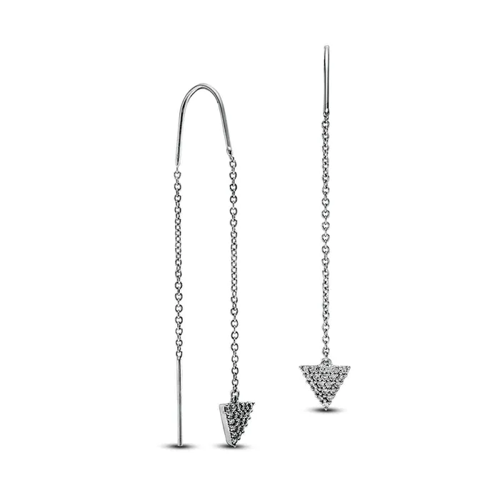 Earrings Goldia 02 CT TW Diamond Triangle Threader Earrings in 10K White Gold Earrings Goldia 02 CT TW Diamond Triangle Threader Earrings in 10K White Gold