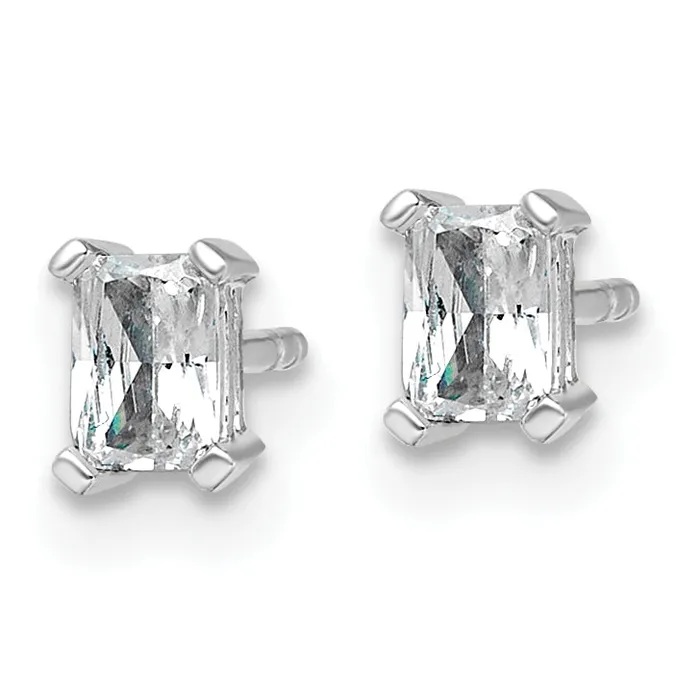 Earrings Goldia 14k White Gold 12 ctw Certified Lab Grown Diamond VSSI G Radiant 4 Prong Heavy Wt Stud Earrings